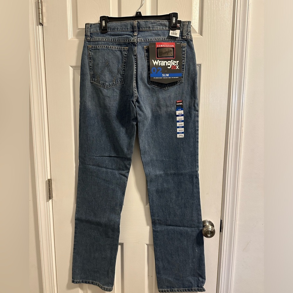 Wrangler Men Slim Jeans Medium Blue Denim